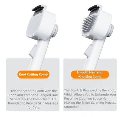 Pet Grooming Comb，Thinning & Detangling Brush with Cat-Claw Inspired Blades - Safe Dematting Tool for Long-Haired Cats/Dogs, Ergonomic Grip, Summer Cooling Solution