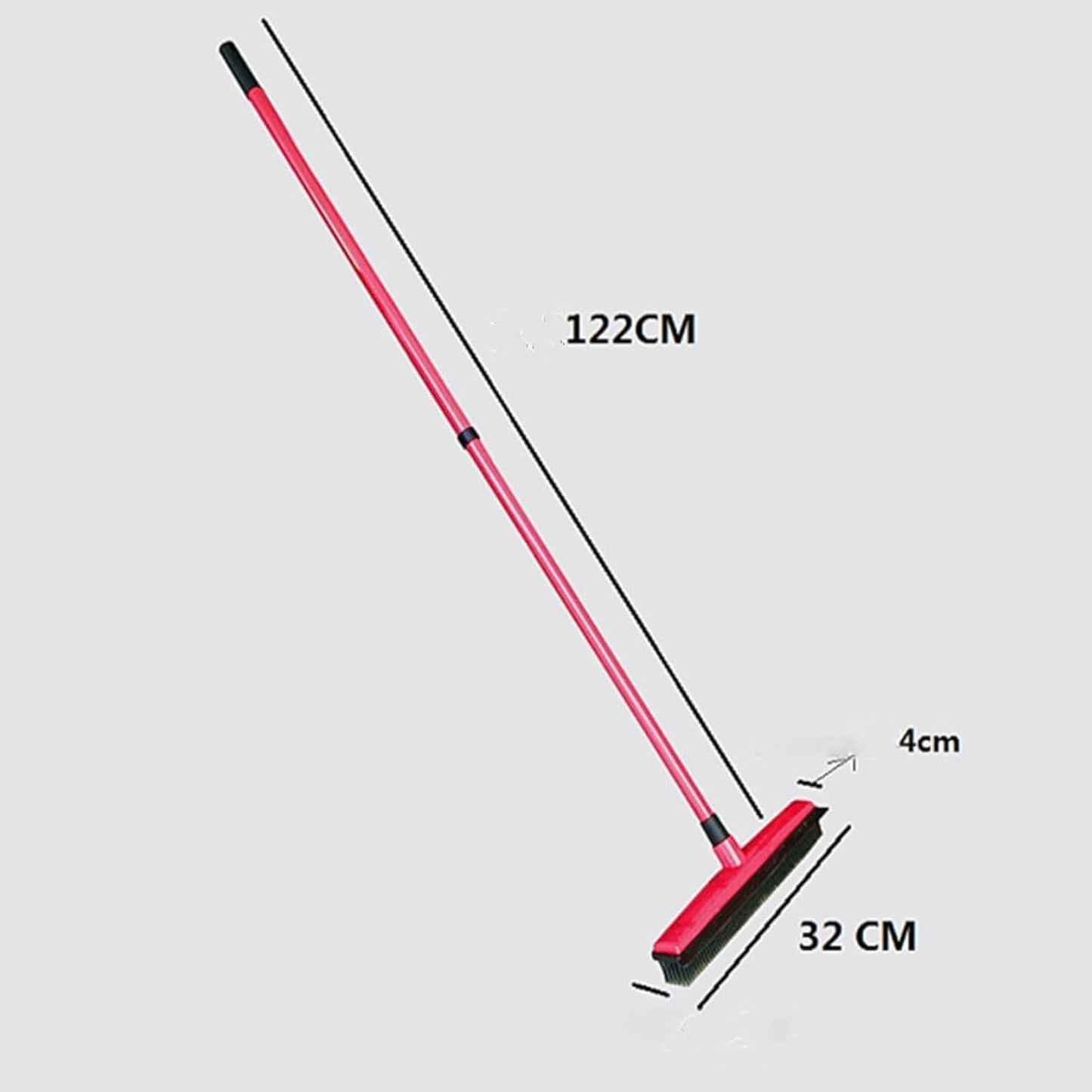 Pet Hair Removal Broom, Pet Hair Removal Tool, Multi-Surface Squeegee Rubber Broom, Rubber Broom Pet Hair Remover, Extendable Pet Hair Remover Broom for Carpet, Mats,Couch (Black)