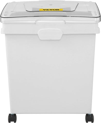 VEVOR Rice Storage Container, 4.5Gallon/20L Capacity Large Dog Food Dispenser Bin, Kitchen Ingredient Grain Cereal Flour Bin, Pet food Containers with Wheels, Measuring Cup, Airtight Lid, 1 Pack