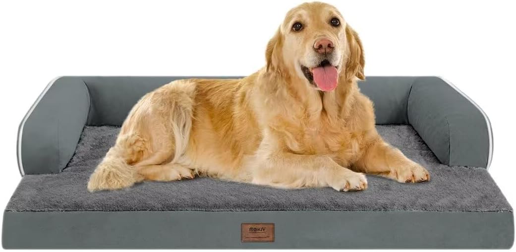 Large Dog Bed Orthopedic Washable - Beds Bolster - Medium XL XLarge Big Dogs - Memory Foam Couch Sofa - Waterproof with Removable Cover