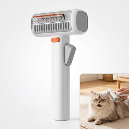 2-in-1 Pet Self Detangling Grooming Comb, Professional Dematting Tool & Undercoat Rake for Long Haired Dogs and Cats, Gentle Deshedding Brush to Remove Mats Tangles and Loose Fur.