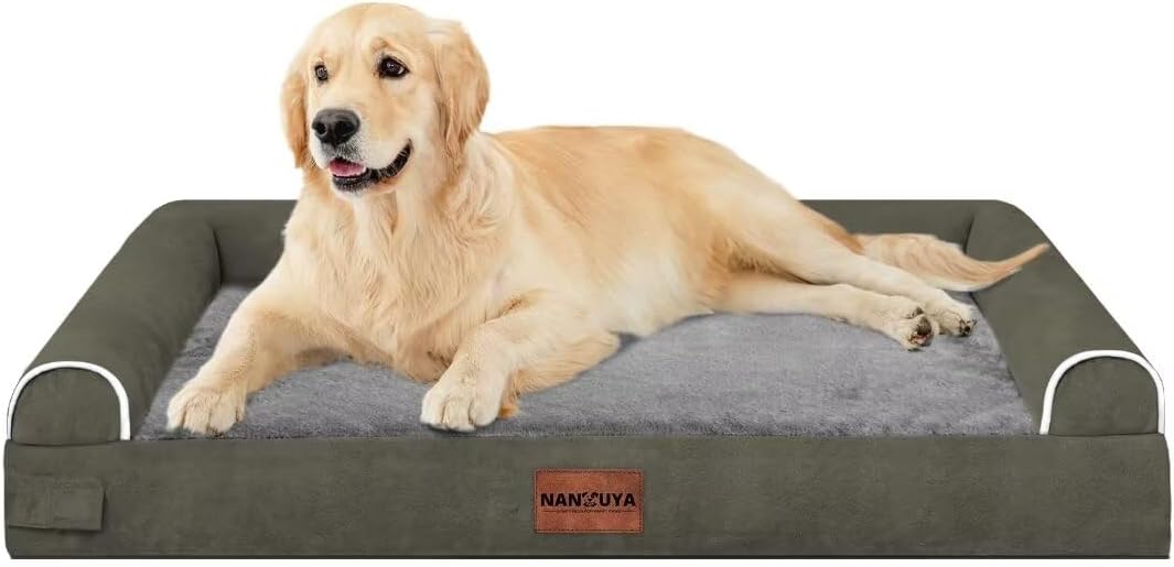 Large Dog Bed Orthopedic Washable: Beds Bolster XL Bed Large Big Dogs Memory Foam Couch Sofa Waterproof with Removable Cover