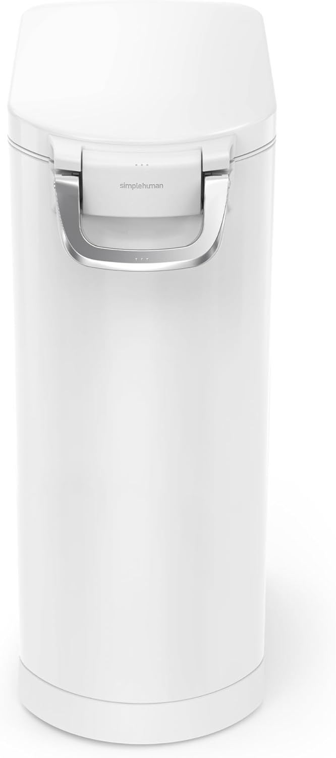 simplehuman Large Pet Food Storage Container, Holds 30-35 lb / 14-16 kg of Dry Dog Food, Cat Food, or Bird Seed, Airtight Lock-Tight Lid with Magnetic Scoop, BPA-Free, Brushed Stainless Steel