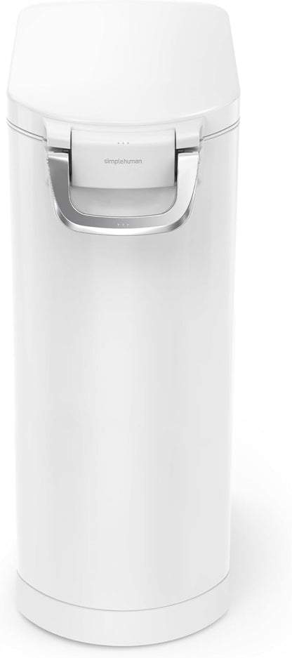 simplehuman Large Pet Food Storage Container, Holds 30-35 lb / 14-16 kg of Dry Dog Food, Cat Food, or Bird Seed, Airtight Lock-Tight Lid with Magnetic Scoop, BPA-Free, Brushed Stainless Steel