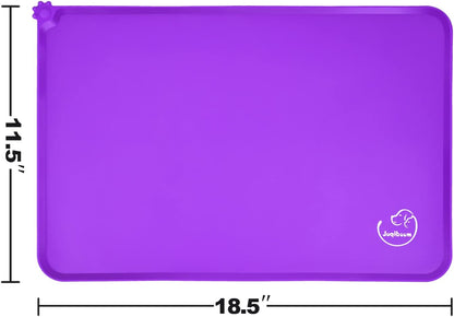 Silicone Waterproof Dog Cat Pet Feeding Mats, Non Slip, Easy Clean Pet Dog Cat Bowl Mats Placemat (18.5" x 11.5") Green
