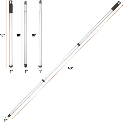 Rubber Bristle Broom for Floors Salon Broom, Rubber Squeegee Broom, Rug Broom, Rubber Rake for Human Hair, Pet Hair, Fur, Lint, Liquid, with 3-Part Handle, Grey