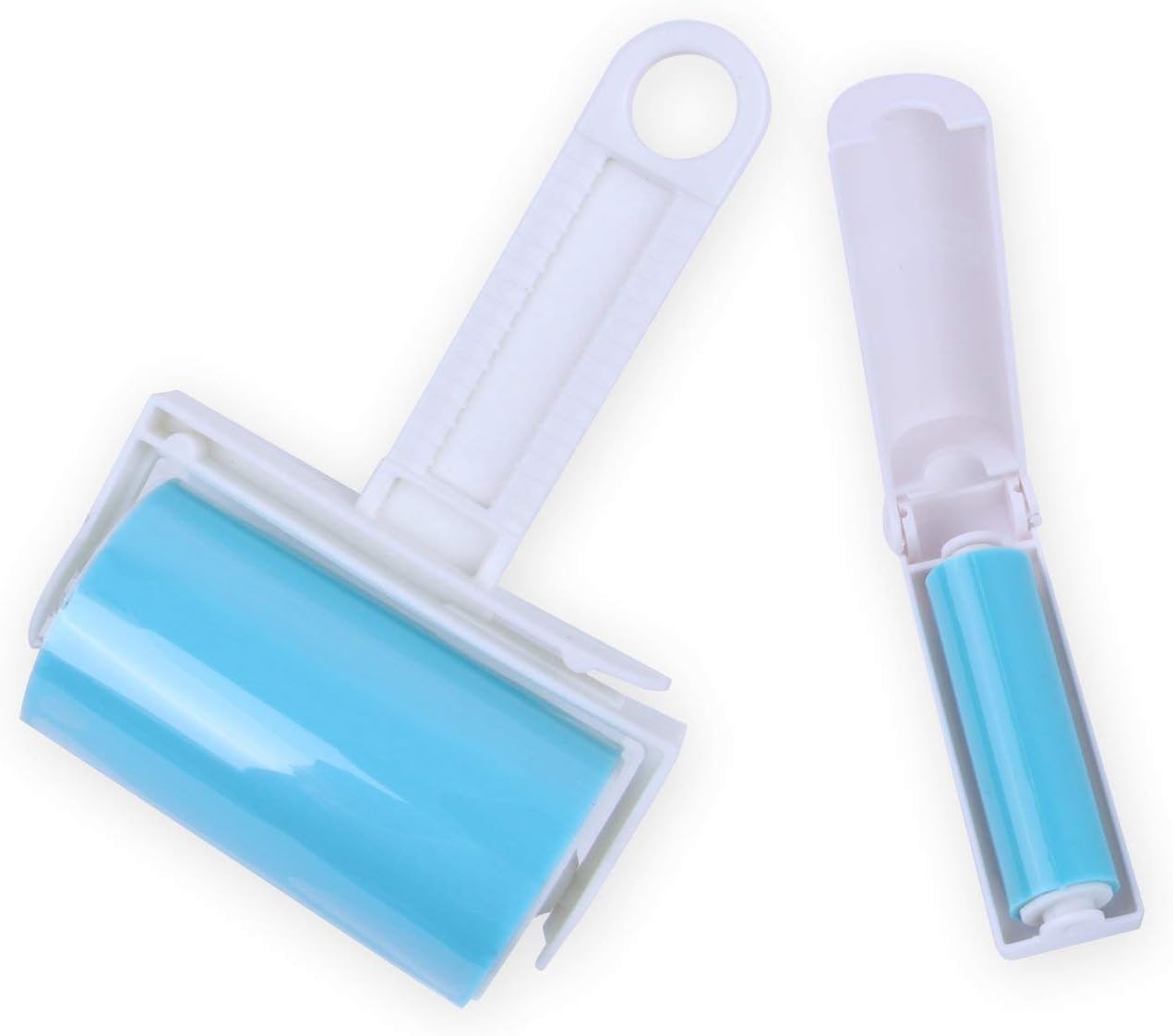 Reusable Lint Roller for Pet Hair – Washable Sticky Picker Set, 2-in-1 Portable & Standard Roller, Eco-Friendly No Refills, Removes Dog & Cat Fur from Clothes, Couch, Car (Blue)