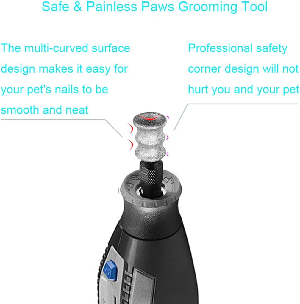 Diamond Rotary Grinder Bits for Dog - Pet Nail Grinder Attachment - 1/8" Replacement Grinder Wheel for Dremel - Pet Nail File & Clippers for Medium Large Dogs (XL)