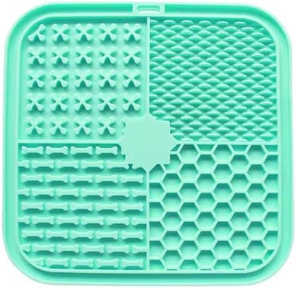 Lick Mat for Dogs and Cats, Food Grade Silicone Slow Feeder Mat with Strong Suction for Grooming, Bathing and Anxiety Relief, BPA-Free Pet Feeding Mat for Dental Care