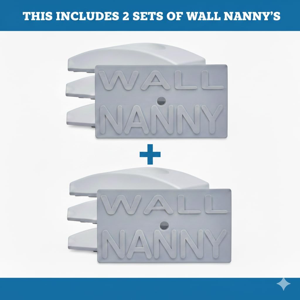 Wall Nanny 2-Pack - Works with 2 Gates - Baby Gate Wall Protector (Made in USA) Protects Walls and Doorways from Pet Gates - for Pressure Mounted Indoor Safety Baby Gates - Black
