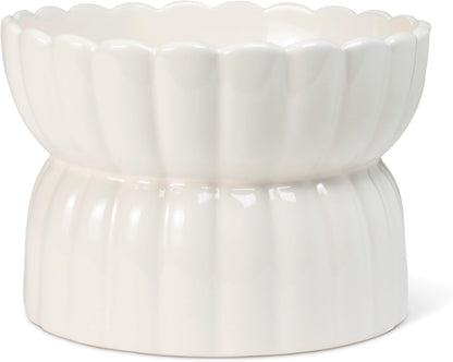 Fringe Studio Matte Speckled Green Medium Raised Stoneware Feeder W/Stainless Steel Insert (7" Diameter x 5.5" H, 26 fl.oz.), PetShop Collection (453MD001)