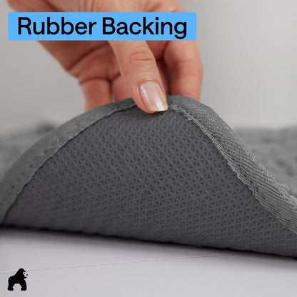 GORILLA GRIP SoakSTOPPER Dog Door Mat, 30x20 Machine Washable Rug Absorbent Doormat Captures Moisture Mud Dirt, Quick Dry Soft Chenille Entryway Rugs Indoor Entrance Mats for Dog Paws, Paw Grey