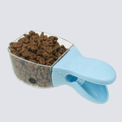 Newooh 2 in 1 Professional Pet Duckbill Shaped Feeding Shovel for Dog Cat Food - Food Package Seal Clip - Cute Duckbill Small Spoon