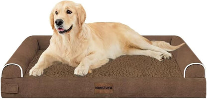Large Dog Bed Orthopedic Washable: Beds Bolster XL Bed Large Big Dogs Memory Foam Couch Sofa Waterproof with Removable Cover