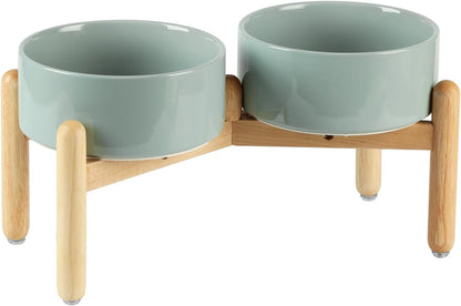 Havniva 8.3inch Ceramic Raised Dog Bowl with Stand, Elevated Dog Bowls for Large Breed Dog Food and Water Bowl Non-Slip Dog Dish Large Capacity Feeding Pet Water Bowl