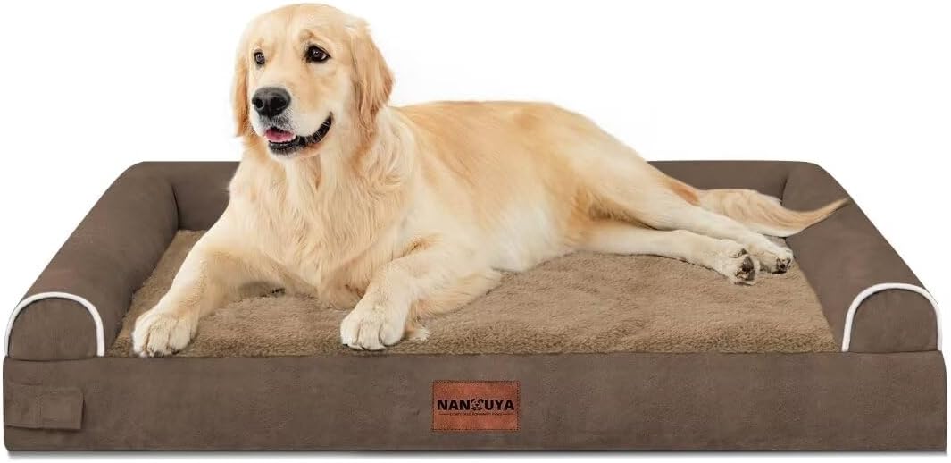 Large Dog Bed Orthopedic Washable: Beds Bolster XL Bed Large Big Dogs Memory Foam Couch Sofa Waterproof with Removable Cover