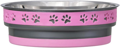 Loving Pets Corsa Dog Bowls- Stainless Steel Dog & Cat Bowls - Spill Proof Dog Food Bowl, Cat Bowl, Puppy Essentials & Pet Supplies Great for Home & Travel (Small 10-20 lbs, Rapid Blue)