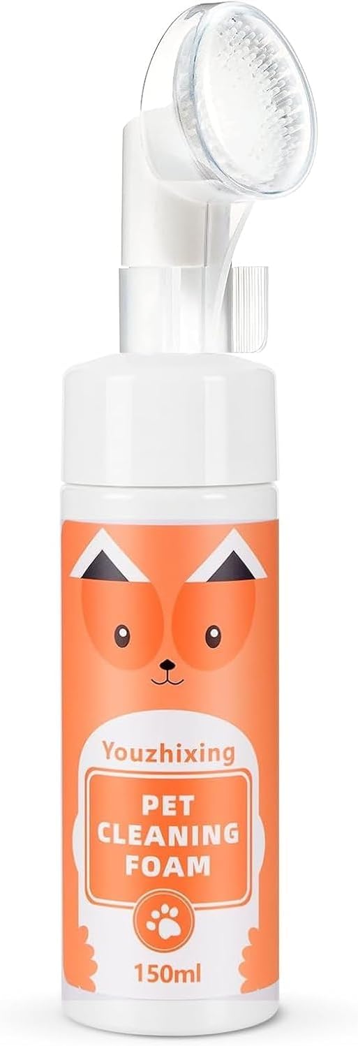Paw Cleaner for Dogs and Cats,Magic Foam - Clean Paws No-Rinse Foaming Cleanser-Dry Shampoo, Foot Cleaner Brush - with Rose Extract, Odor Control Wash - Good for Puppy