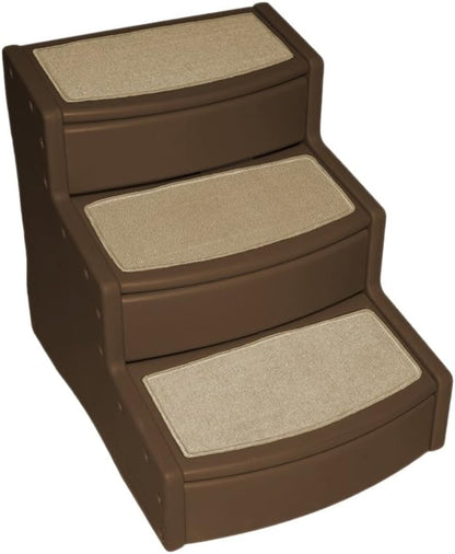 Pet Gear Easy Step III Extra Wide Pet Stairs, 3 Step for Dogs/Cats up to 200 pounds, Removable/Washable Carpet, Easy Assembly (No Tools Required), Sea Salt