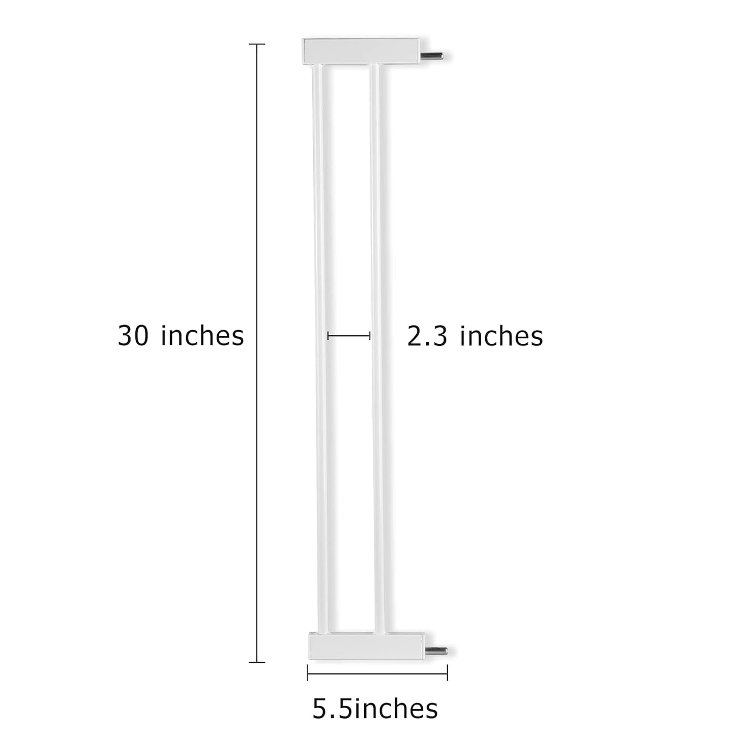 BABELIO Baby Metal Gate Extension with Wood Pattern, 5.5'' Extra Wide Pet Gate for Stairs & Doorways, Pressure Mounted Baby Gate Dog Gate, No Tools Required, 30'' Tall