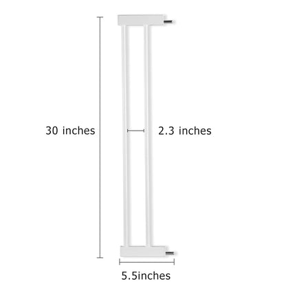 BABELIO Baby Metal Gate Extension with Wood Pattern, 5.5'' Extra Wide Pet Gate for Stairs & Doorways, Pressure Mounted Baby Gate Dog Gate, No Tools Required, 30'' Tall