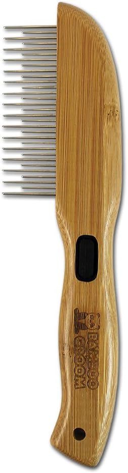 alcott Bamboo Groom Rotating Pin Comb with 41 Rounded Pins for Pets