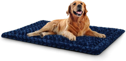 Washable Dog Bed Mat Ultra Soft Dog Crate Pad Comfy Fluffy Pet Kennel Beds Sleeping Mattress for Large Jumbo Medium Small Dogs, 36 x 23 Inch, Gray