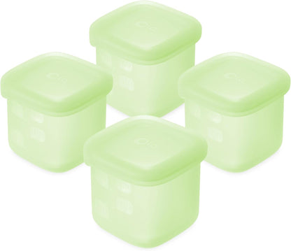 Olababy Clear Sense Silicone Storage Containers 4pk for Baby Food, Snacks, Formula, Puree, Sauce & More | Micro Plastic & BPA-Free | Daycare Essentials for Toddlers and Kids (Lilac, 2 oz / 60 ml)