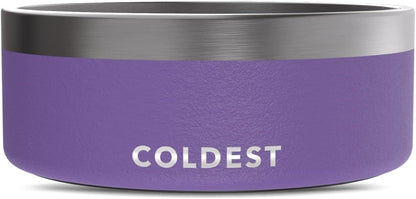 Coldest Dog Bowl - Anti Rust Metal, Non Slip, 3 Layers Insulated Stainless Steel Dog Bowls - Spill Proof & Heavy Duty - Water Bowl for Dogs, Cats & Pets, Dish Washer Safe (21 oz, Stealth Black)