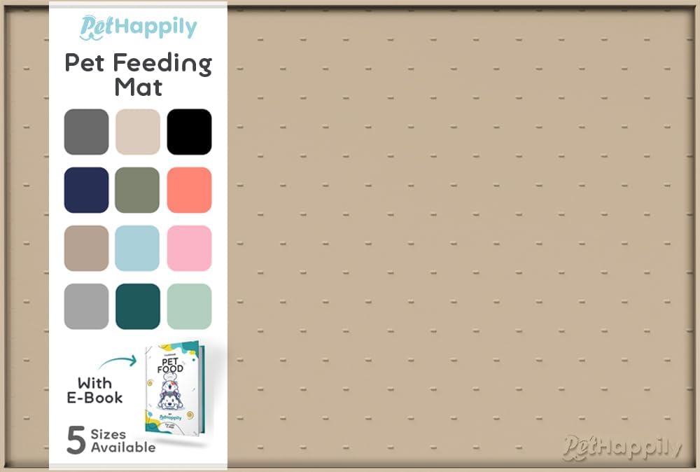 Dog Food Mat - Raised Edges Dogs Mat for Food and Water Prevent Spill, Waterproof Cat Food Mats Protect Floors, Easy Clean Dog Bowl Mats for Food and Water, Silicone Pet Feeding Placemats