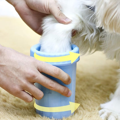 Portable Pet Paw Cleaner Cup for Dogs & Cats, No-Wipe Automatic Paw Washing Cup, Paw Cleaning Tool for Puppies & Kittens, 4.33" x 3.54" (Blue)