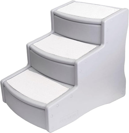 Pet Gear Easy Step III Extra Wide Pet Stairs, 3 Step for Dogs/Cats up to 200 pounds, Removable/Washable Carpet, Easy Assembly (No Tools Required), Sea Salt