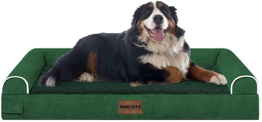 Large Dog Bed Orthopedic Washable: Beds Bolster XL Bed Large Big Dogs Memory Foam Couch Sofa Waterproof with Removable Cover