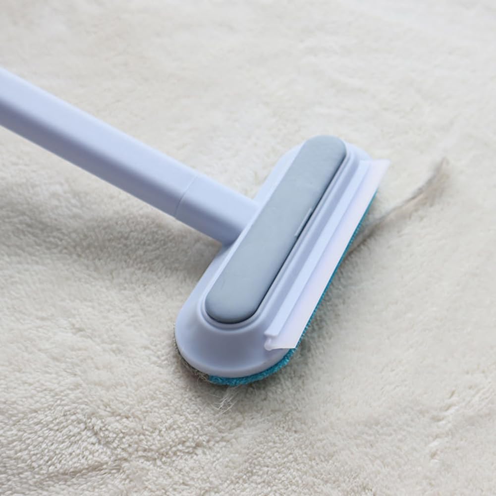Multi Function Pet Hair Remover Broom Reusable Cat and Dog Hair Remove Brush with Handle for Carpets, Rugs, Couch, Tile Window Screens Easy Clean Tool