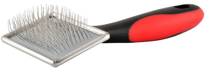 Jeffers Pet Dual Level Pin Universal Slicker Brush for Dogs, Cats & Small Pets - Curved Grooming Brush with Long & Short Pins for Shedding, Detangling, Finishing - Remove Mats & Dead Coat - Large
