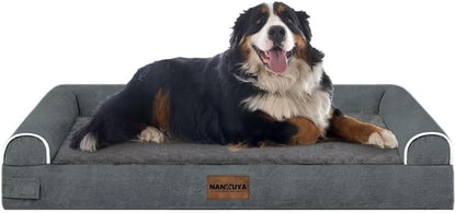Large Dog Bed Orthopedic Washable: Beds Bolster XL Bed Large Big Dogs Memory Foam Couch Sofa Waterproof with Removable Cover