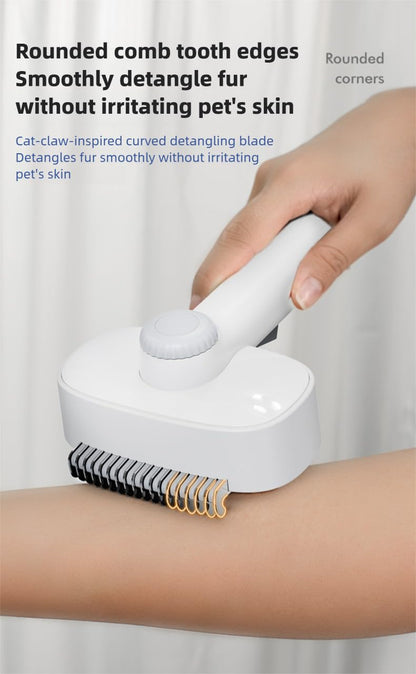 Pet Grooming Comb，Thinning & Detangling Brush with Cat-Claw Inspired Blades - Safe Dematting Tool for Long-Haired Cats/Dogs, Ergonomic Grip, Summer Cooling Solution