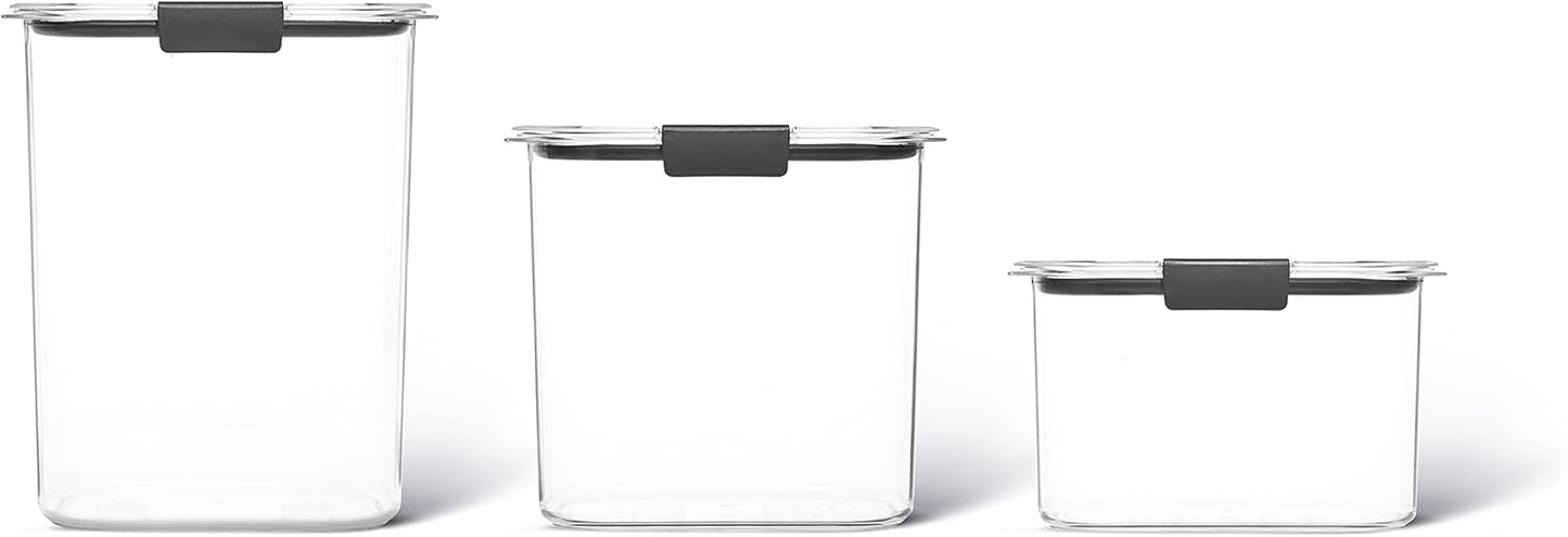 Rubbermaid Brilliance 16-Cup Airtight Food Storage Container with Lid Clear/Grey - optimal for pantry organization flour sugar and food storage