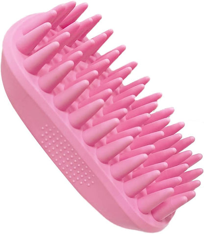 Pet Silicone Shampoo Brush for Long & Short Hair Medium Large Pets Dogs Cats, Anti-skid Rubber Dog Cat Pet Mouse Grooming Shower Bath Brush Massage Comb (Blue (New))