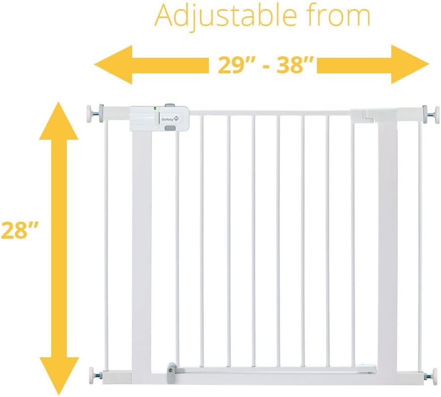 Safety 1st Easy Install Walk Thru Baby Gate for Doorway With Door, Dog Gates, Fits 29"-38", Easy Install 28" Tall, White