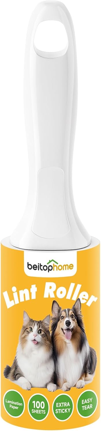 Lint Roller, 800-Sheet Extra Sticky Rollers for Pet Hair, 4 Handles, Value Pack for Dogs, Cats, Clothes, Carpet, Furniture