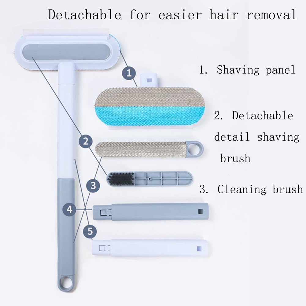 Multi Function Pet Hair Remover Broom Reusable Cat and Dog Hair Remove Brush with Handle for Carpets, Rugs, Couch, Tile Window Screens Easy Clean Tool