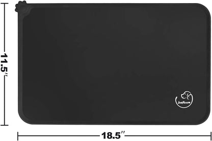 Silicone Waterproof Dog Cat Pet Feeding Mats, Non Slip, Easy Clean Pet Dog Cat Bowl Mats Placemat (18.5" x 11.5") Green