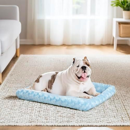 MidWest Homes for Pets QuietTime Dog Bed - White Fleece Bolster, Ultra-Soft and Machine Washable, Fits 24-Inch Crates and Carriers, for Small Breed Dogs