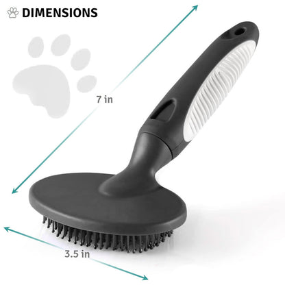 Round Bristle Pet Brush for Dogs and Cats - Soft Dog Brush for Grooming Short or Long Hair - Gentle Tool for Sensitive Skin Removes Dander, Dirt, and Detangles (Purple)