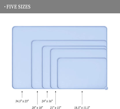 Reopet Waterproof Pet Feeding Mat, Non-Slip Silicone Placemats for Dog Cat Food and Water Bowl, High Raised Edges to Prevent Spills and Protect Floors