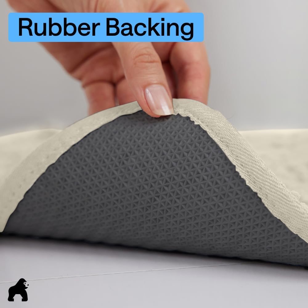 GORILLA GRIP SoakSTOPPER Dog Door Mat, 30x20 Machine Washable Rug Absorbent Doormat Captures Moisture Mud Dirt, Quick Dry Soft Chenille Entryway Rugs Indoor Entrance Mats for Dog Paws, Paw Grey