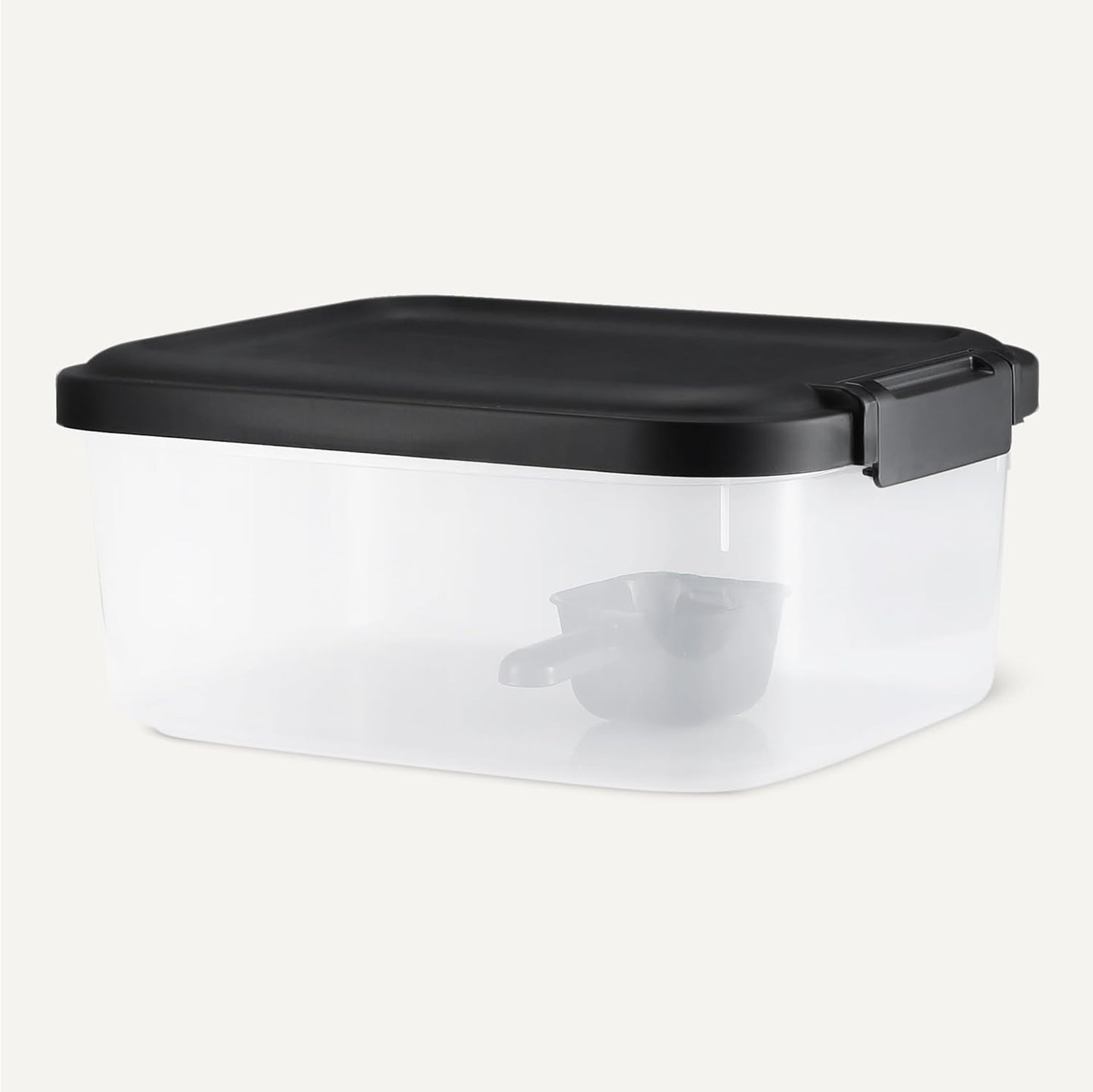 Amazon Basics Pet Food Storage Container with Wheels, BPA-Free, Detachable Scoop, 30lbs Capacity, Reliable Seal