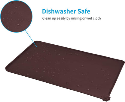 AUDWUD Silicone Waterproof Pet Feeding Mats,Anti Slip Bowl Pad,Dog Mat for Food and Water