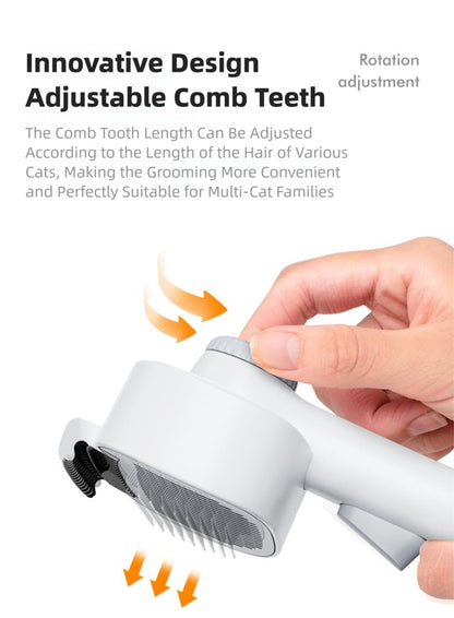 Pet Grooming Comb，Thinning & Detangling Brush with Cat-Claw Inspired Blades - Safe Dematting Tool for Long-Haired Cats/Dogs, Ergonomic Grip, Summer Cooling Solution